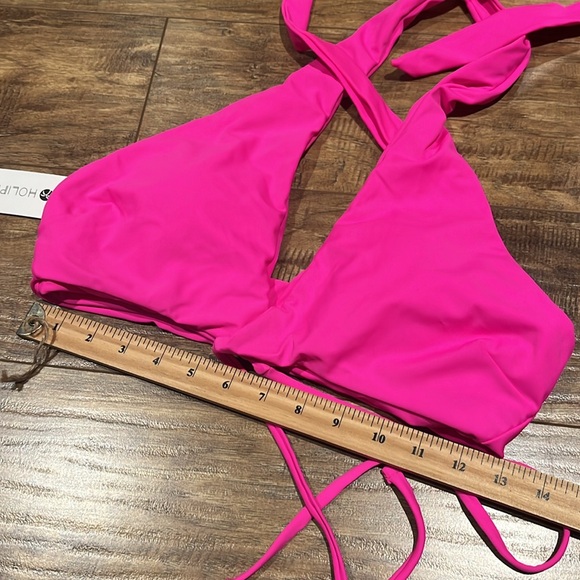 Neon pink wrap around tie up padded bikini top - Picture 4 of 10